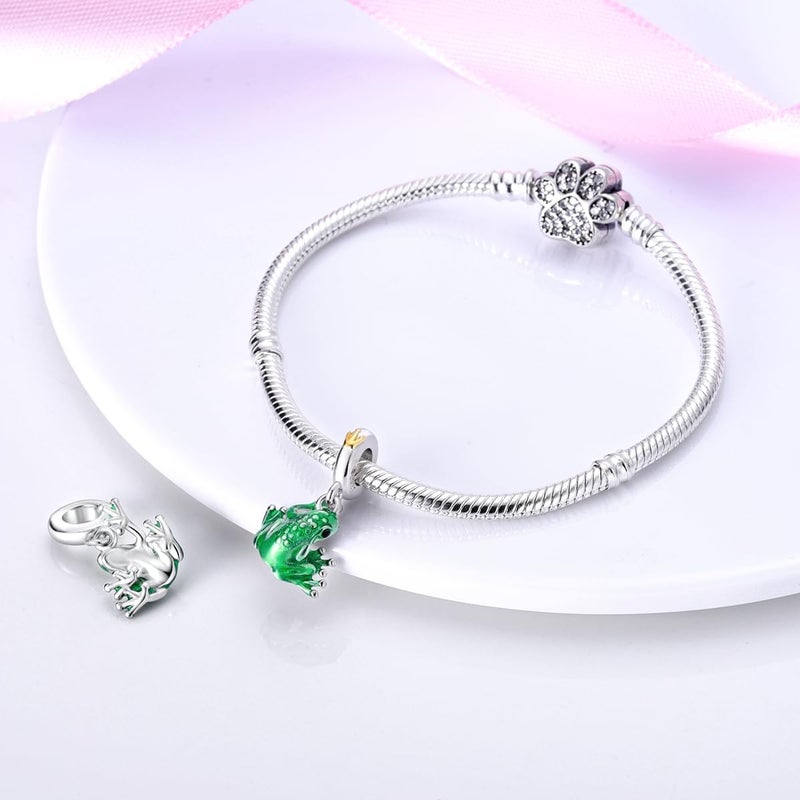 MULA 925 Sterling Silver Charms for Bracelets and Necklaces Lucky Home Happy Family Forever Love Mom Beads Dangle Pendants Jewelry for Women - Image 1